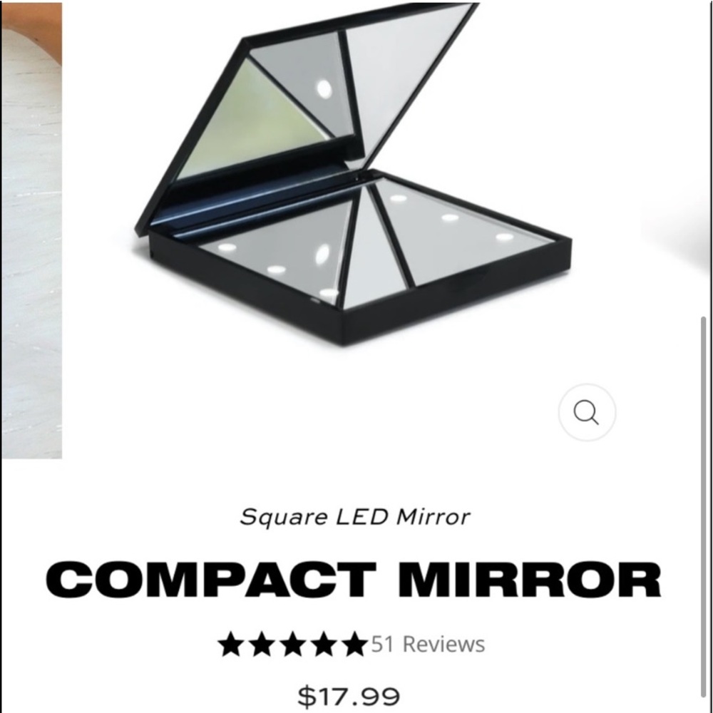 Led compact mirror from glamnetic